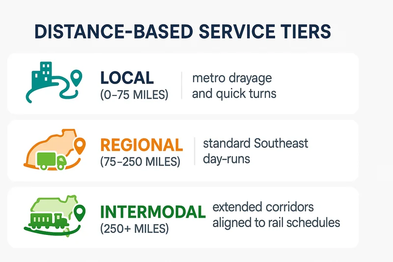 YK Freight provides container drayage services across the Southeast with port and intermodal coverage for importers, freight forwarders, NVOCCs, and 3PL partners. We move containers from major ports and inland rail ramps to distribution centers and warehouses with predictable ETAs, real-time updates, and coordinated returns. Get A Drayage Rate Southeast Drayage Coverage We operate across the Southeast with a primary focus on Georgia and the Savannah gateway. Core service corridors include: Savannah → Atlanta (GA) Savannah → Tennessee Savannah → Alabama Savannah → South Carolina For shippers concentrating volume in Georgia, see our dedicated Georgia Drayage coverage. Port Drayage (Import/Export) We manage import and export containers with gate-out planning, appointment handling, live load or drop service, and terminal returns. For shippers using Savannah as their primary port, we coordinate with GPA hours, appointment systems, and return scheduling for efficient container velocity. Intermodal & Rail Drayage We support inland routing via Atlanta rail hubs to reach Southeast distribution markets. Coverage includes: NS Inman Yard CSX Fairburn / CSX Hulsey For inland routings through Atlanta, see Atlanta Intermodal Drayage. Distance-Based Service Tiers Local (0–75 miles): metro drayage and quick turns Regional (75–250 miles): standard Southeast day-runs Intermodal (250+ miles): extended corridors aligned to rail schedules This tier structure improves rate predictability and reduces unplanned accessorials. How We Operate Rate confirmation & container details TWIC driver pickup & out-gate timestamp Delivery (live unload or drop) Terminal return & close-out All moves include timestamped visibility and POD confirmation. Pricing Logic Rates are determined by lane distance, terminal type (port vs rail), appointment windows, chassis/return coordination, and applicable accessorials. Pricing is transparent and provided upfront for planning. Request A Quote Why Shippers Choose YK Freight TWIC/UIIA/ELD compliance and port/rail experience Predictable turn times & container velocity control Real-time dispatch visibility and POD tracking Owned/controlled chassis capacity (where available) Flexible live/drop options with coordinated returns FAQs Q: Do you handle both imports and exports? A: Yes — we plan gate-outs, appointments, and return timing for both import and export containers. Q: Can you drop containers for off-hours unloading? A: Yes, drop & hook options are available when site policies allow. Q: What’s your average Savannah → Atlanta turn time? A: Same-day or next-day depending on terminal windows and receiver scheduling. Q: Do you cover other Southeast states? A: Yes — we also serve Tennessee, Alabama, and South Carolina lanes via Savannah